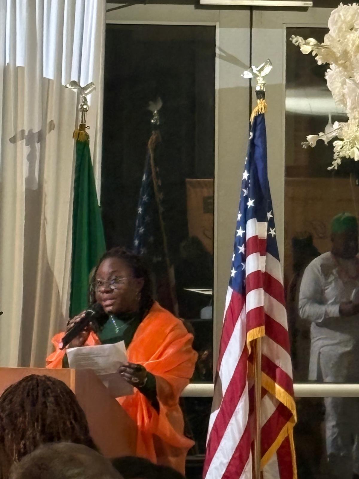 Joy-Jayne Bassey at Nigeria Day Celebration 2025 at the podium